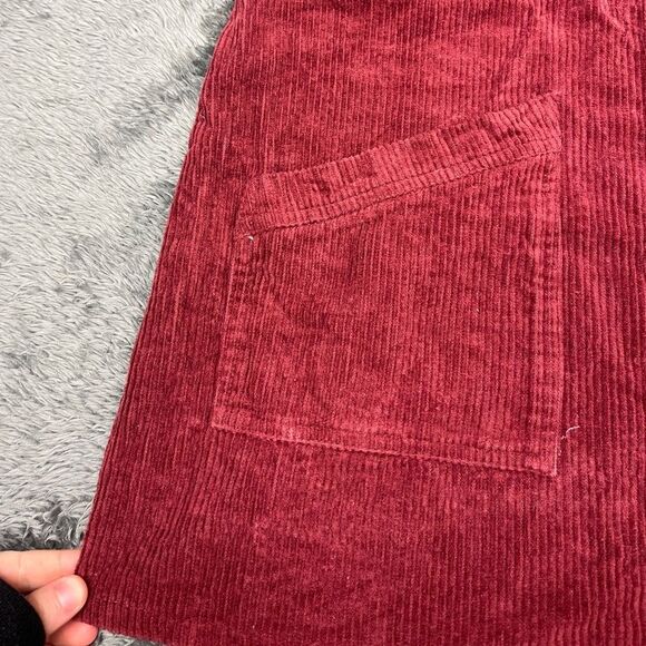 Altar’d State Maroon Corduroy Overall Mini Dress with adjustable straps Size S - Picture 2 of 6